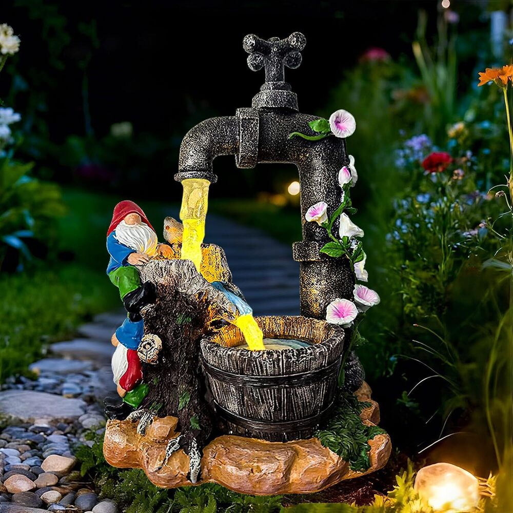Solar Garden Gnomes Lights Outdoor Statues Yard Decorations Gifts for Mom